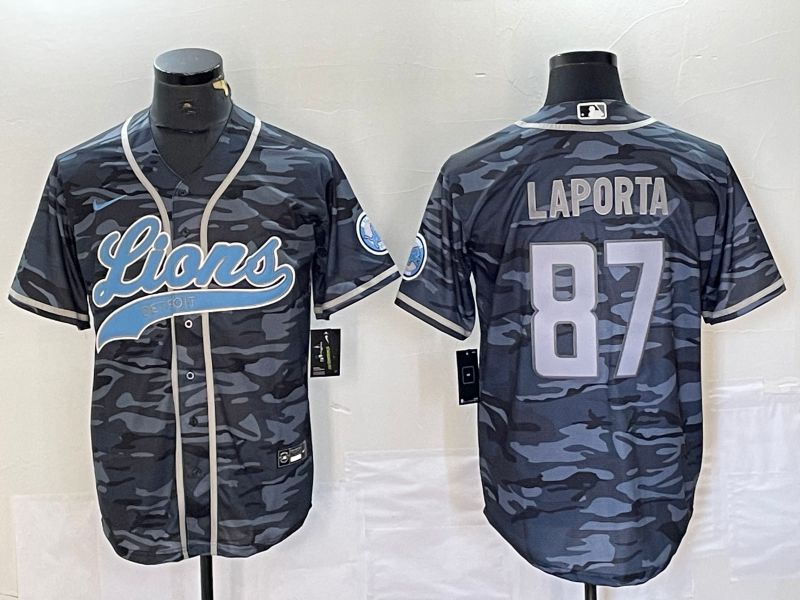 Men Detroit Lions #87 Laporta Camo Nike Co Branding Game NFL Jersey style 1->detroit lions->NFL Jersey